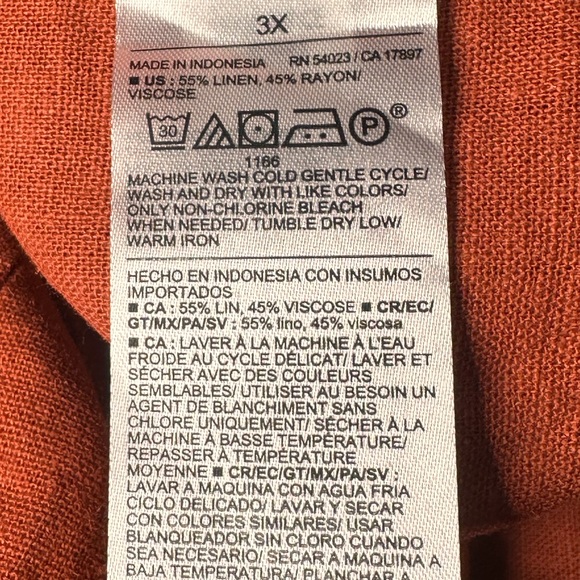 NWT Old Navy Linen Viscose Tank Dress Rust Orange Plus Size Women’s 3X - Picture 8 of 8
